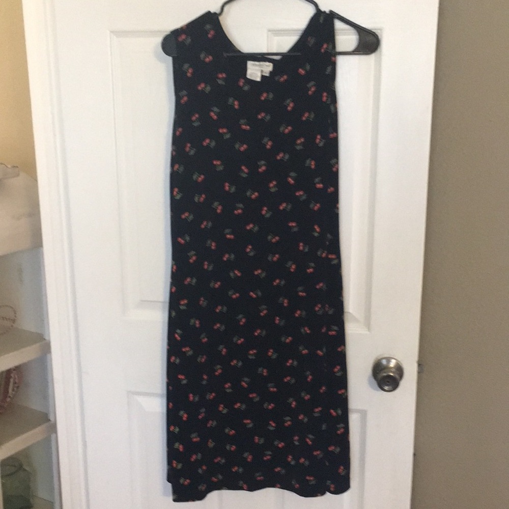 Coldwater Creek ladies size L black dress with cherries